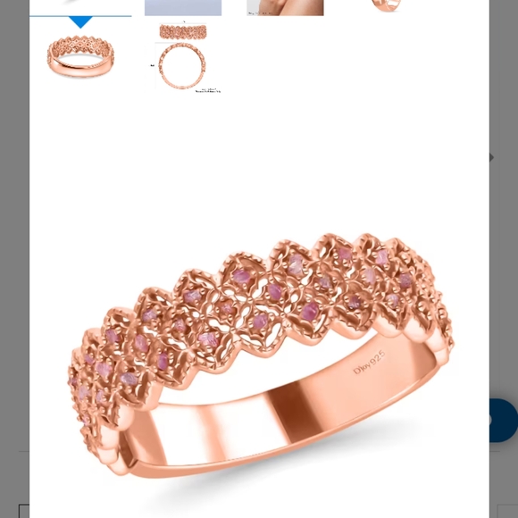 NATURAL PINK DIAMOND RING IN ROSEGOLD. - Picture 4 of 8